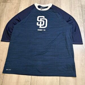 Nike navy‎ San Diego Padres Dri-Fit shirt men size XL